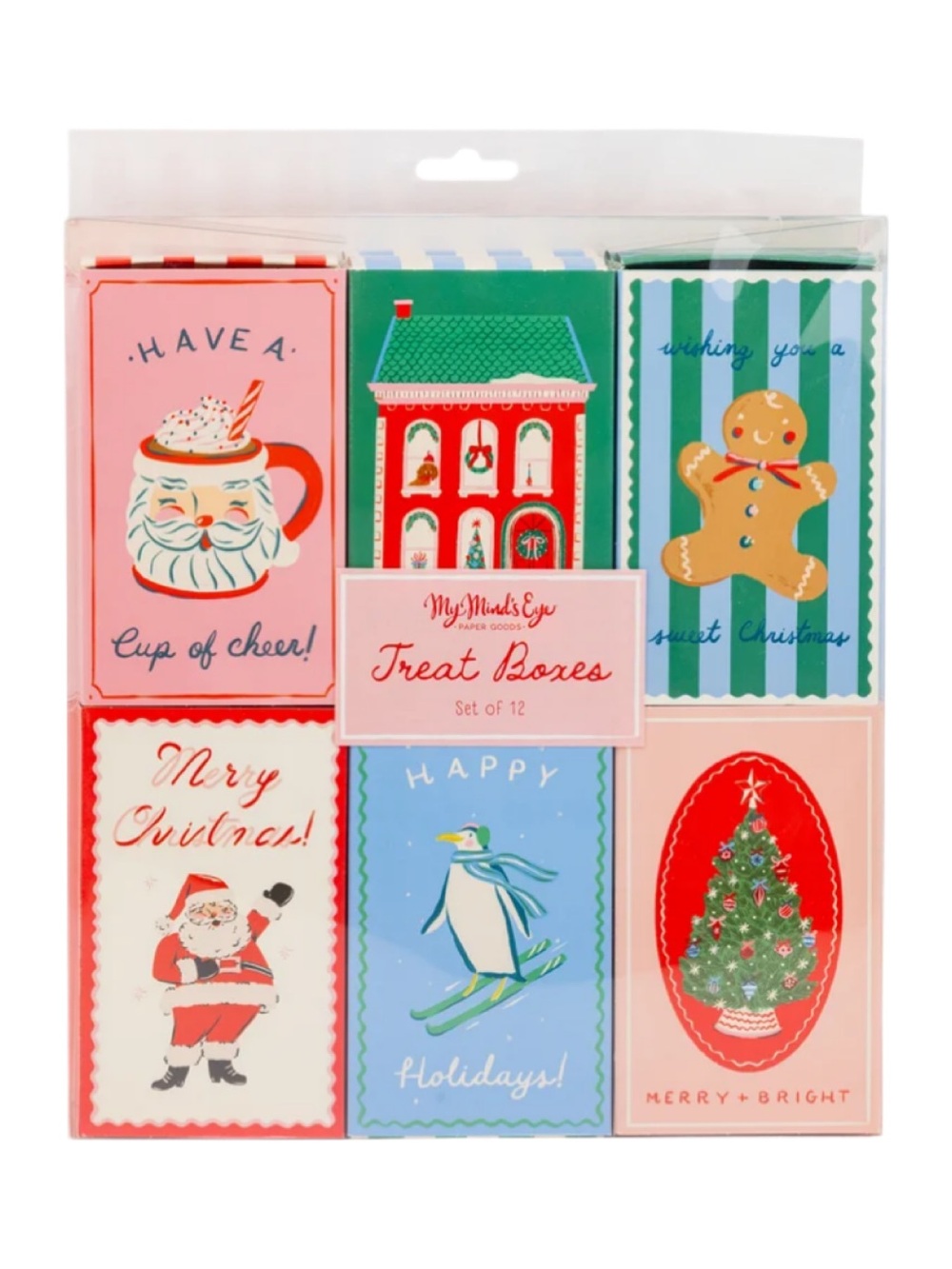 My Minds Eye! 12 Christmas Holiday Treat Boxes w/ Stickers! Brand New 2026!